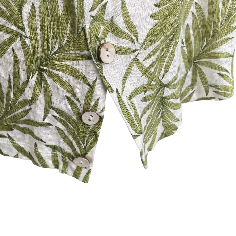 Nicole Miller Linen Leaves Top Women Size XL Resort Wear Casual Comfy Beachy - Picture 5 of 7